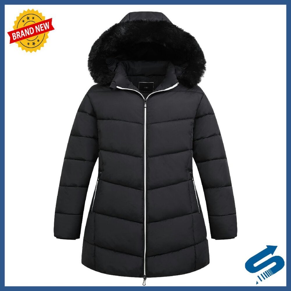 Plus Size Winter Down Puffer Jacket Waterproof Windproof Hooded Warm Coat